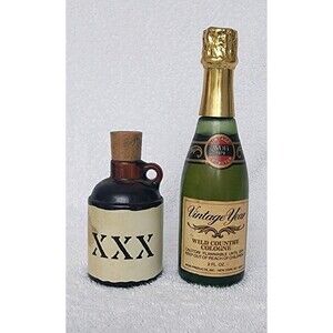 ALCOHOL Vintage AVON LOT OF 2 FULL Cologne/Perfume Bottles MOONSHINE CHAMPAIGN